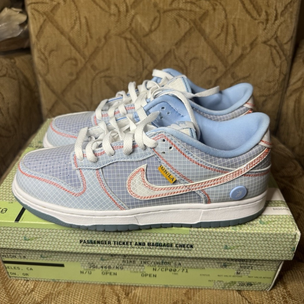 Nike Dunk Low‎ Union Passport Pack Argon Size 8 DJ9649-400 W/Box Very Nice!